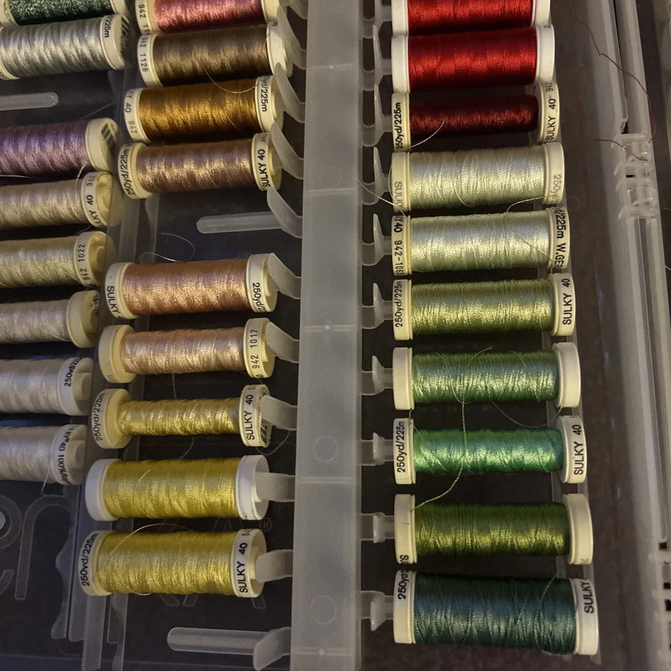 Sulky Variety Of Poly, Rayon, Metallic, 70 Thread Spools Plus Case - Image 4 of 4