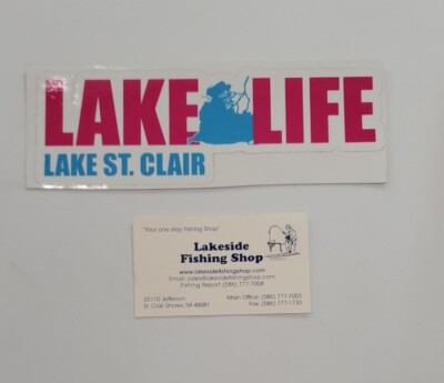 PINK ''LAKE LIFE LAKE ST. CLAIR'' VINYL STICKER DECAL BOATING FISHING
