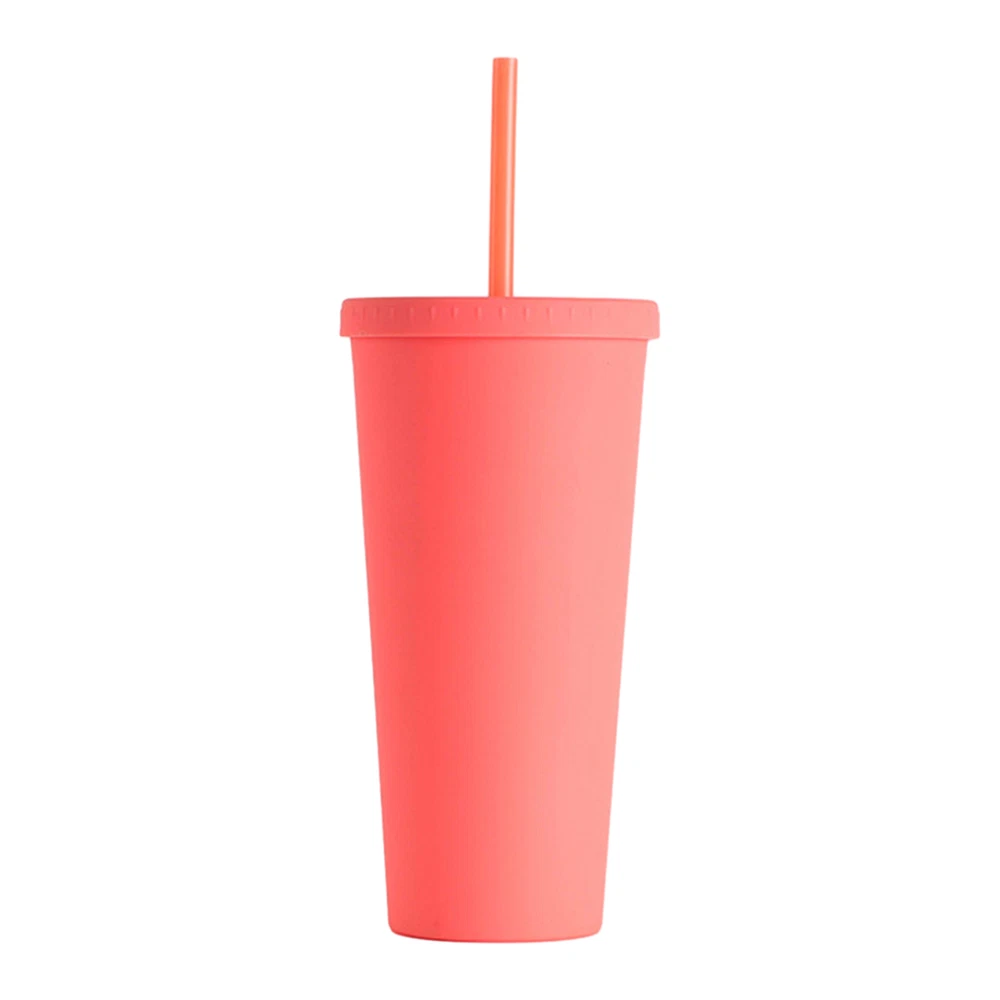720ml Reusable Tumbler with Lid and Straw for Coffee Drinks