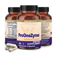 ProOneZyme Systemic Proteolytic Enzymes Supplement - Digestive Enzymes for Di...
