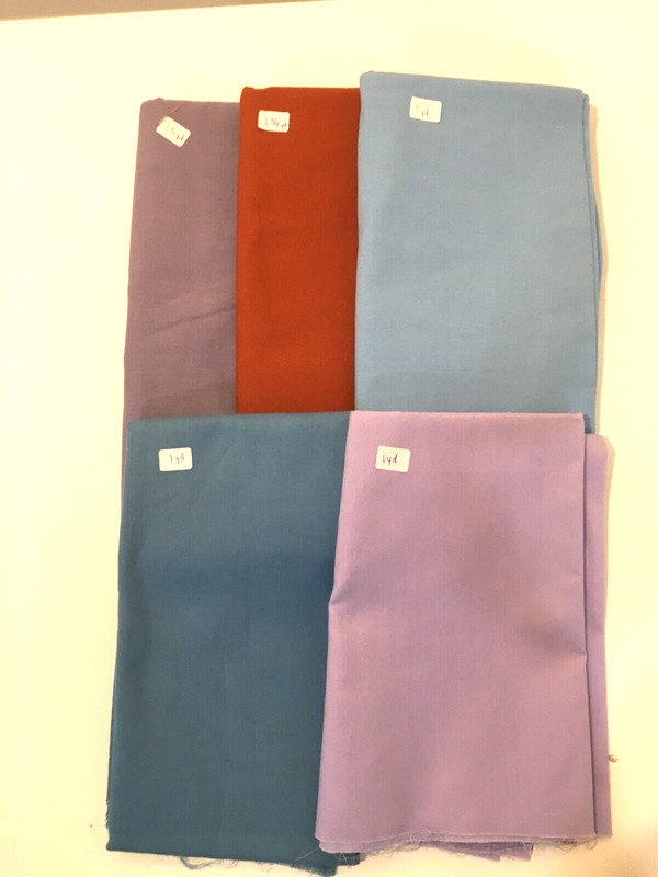 100 % Cotton quilting fabric - 5 pieces - total 5  7/8 yds