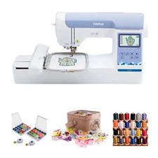 Brother Elite PE900 Embroidery with Wireless LAN Connection with Sewing Bundle