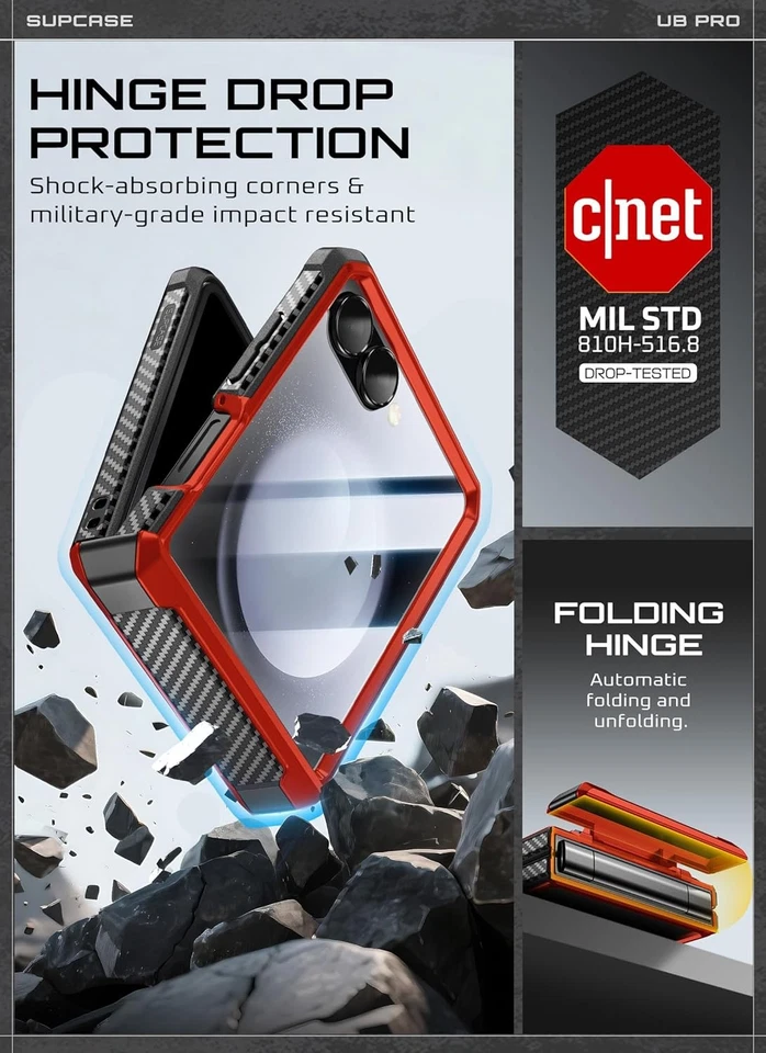 SUPCASE Funda Protectora de Pantalla 9H Incorporada con Soporte para Samsung Galaxy ZFlip 7 Foto 2 de 4