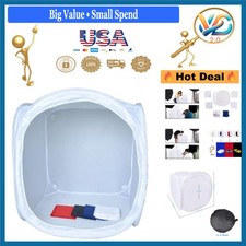 24" Portable Photo Studio Light Box Cube with 4 Backdrops All Devices