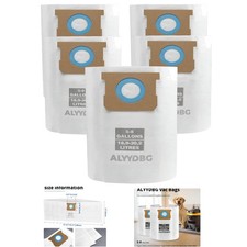 5-Pack High-Efficiency Disposable Vacuum Bags for 5-8 Gallon Models