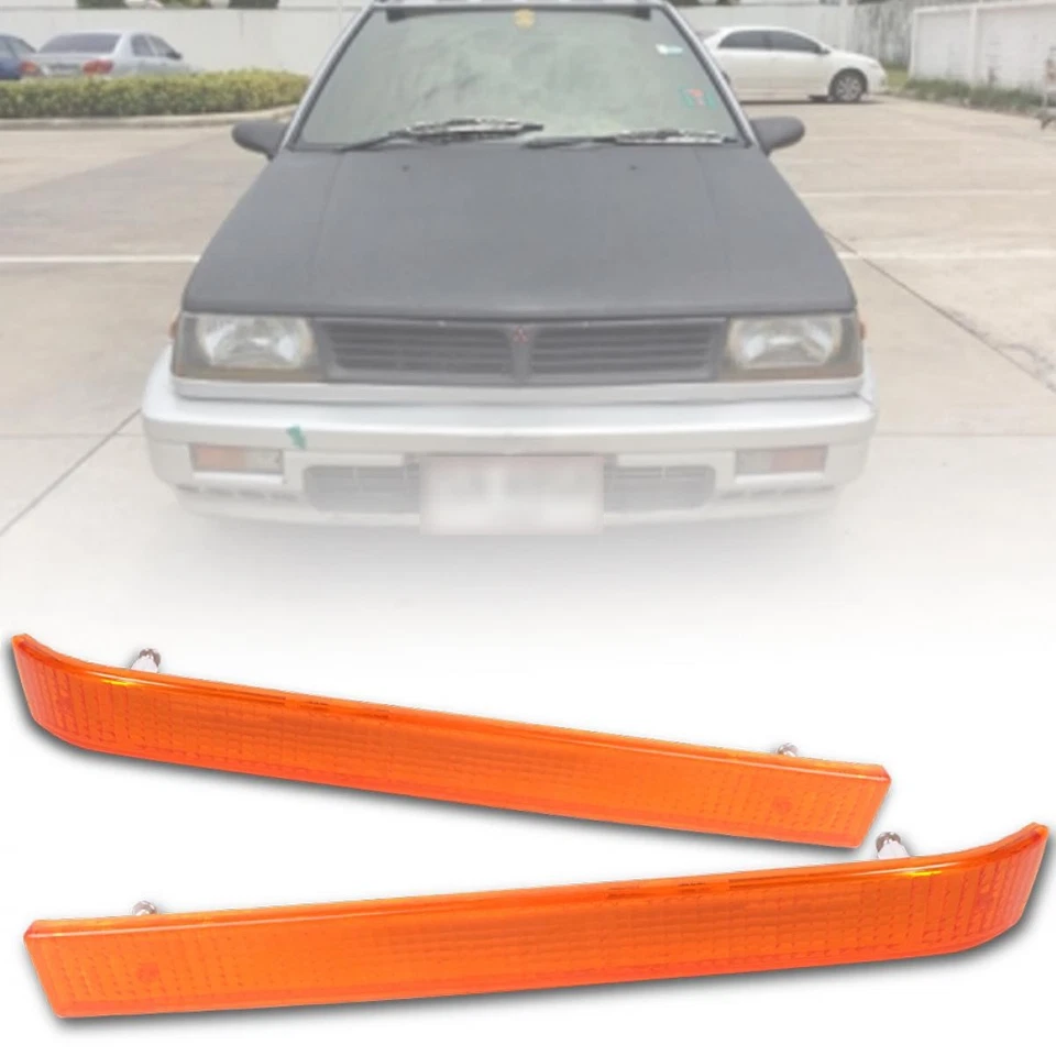 Par de marcadores reflectores delanteros para Mitsubishi Mirage Lancer Champ Colt 1983-1988 LR Foto 4 de 4