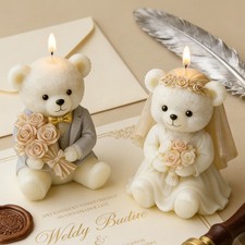 Stampo in silicone per orso nuziale per candele profumate, aroma gesso ornamento stampo