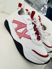 Zapatillas Giorgio Armani Exchange XDX076 XV407 blancas/rojas 8 para hombre 9,5 W EE. UU.