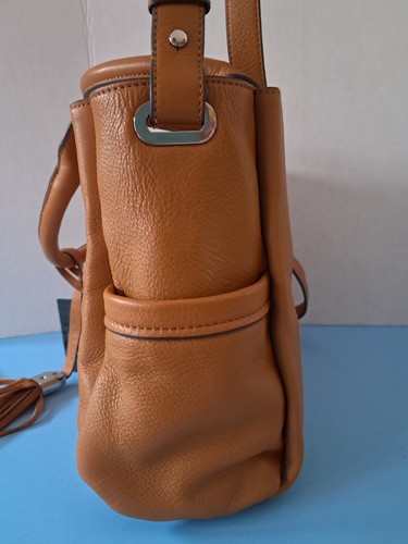 B Makowsky Caramel Leather Charisse Satchel/Shoulder Bag w/Tassel + Dust Bag NWT - Picture 9 of 16