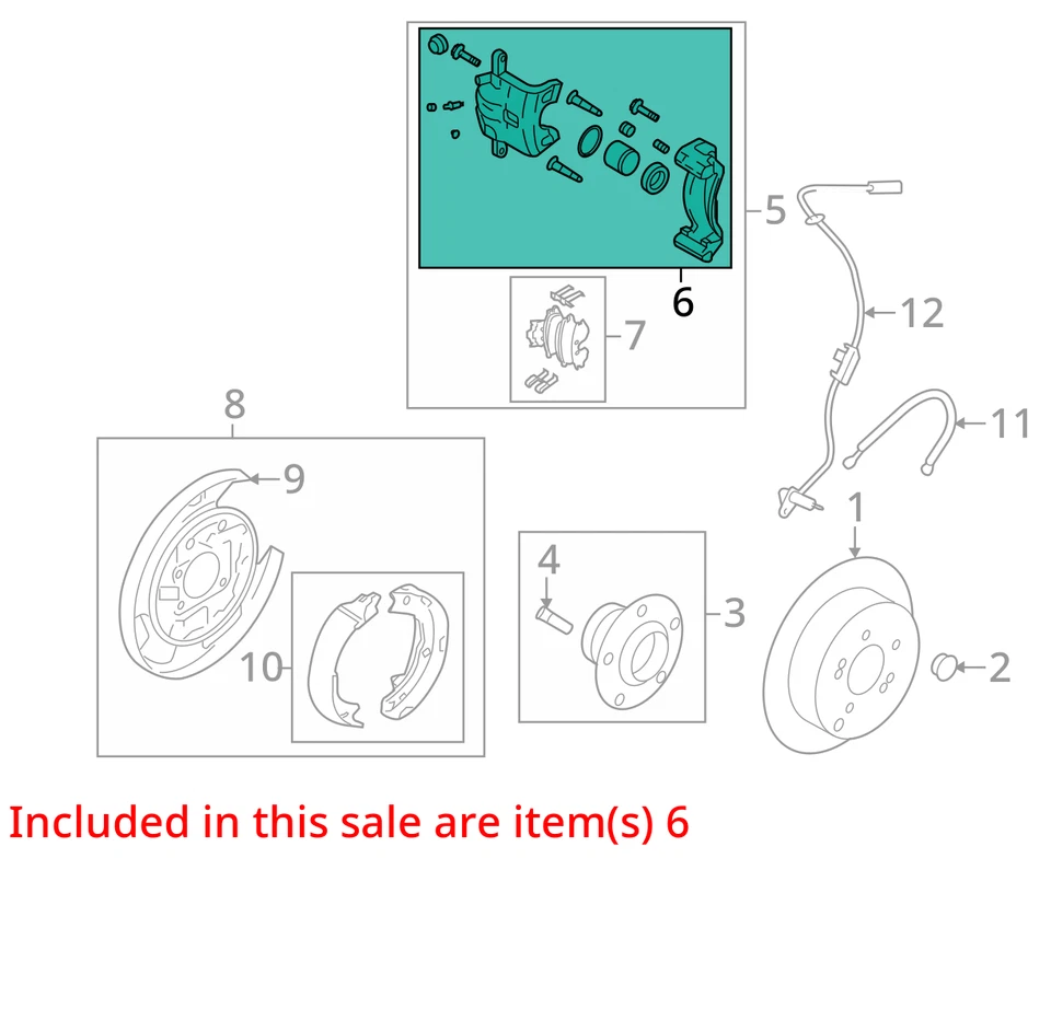 Pinça de freio traseira esquerda driver 2011-2016 Kia Optima YGD1J - Imagem 2 de 3