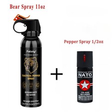 Feloiy Bear Spray Repellent Bear Deterrent 11oz W/ 1 Pack Free Peper Spray 1/2oz