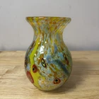 Vintage Murano Art Glass Confetti Colore Vase