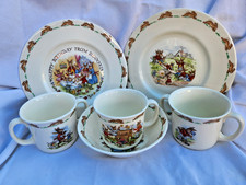 Vintage Royal Doulton Bunnykins 6 Piece Plate/Mug/Bowl Set Made In England