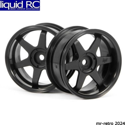 HPI 3846 Te37 Wheels 26mm Black 6mm Offset/26mm Tires (2)