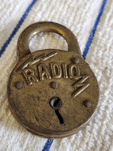 Old Vintage Antique Radio Padlock. No Keys And Great Condition