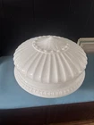 Large Antique Vintage Art Deco White Milk Glass Ceiling Light Shade Globe, 13”