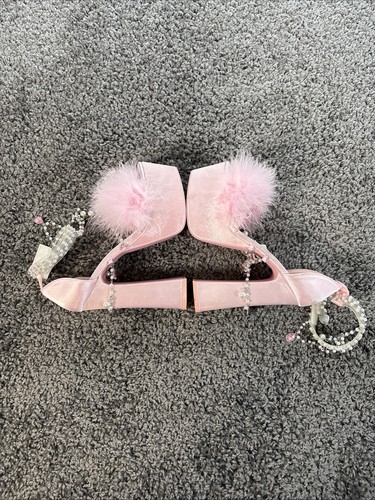 Dolls Kill Sugar Thrillz Damen-Heels 9 Blushin' Crushin' Marabu Feder rosa - Bild 4 von 6