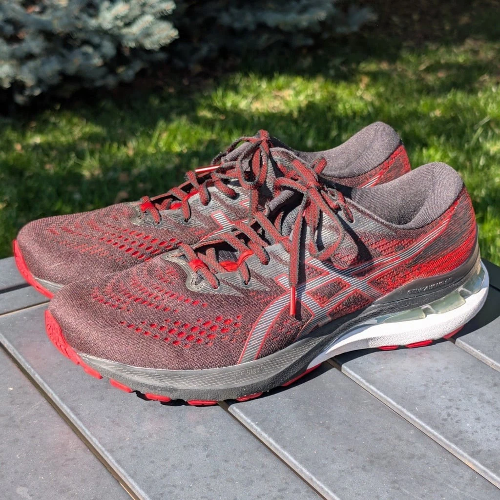 Asics Gel Kayano 28 Black Electric Red for sale | eBay