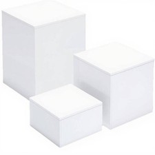 3 Pieces Buffet Riser Food Serving Stand for Food White