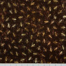 1 Yard Cut of Lunn Fabric Exclusive Ants Batik 100 Cotton 5471 Chocolate Brown