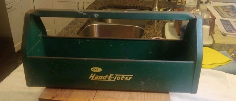Amsco Hand E Toter Vintage metal tool box tool caddy garden tool tote BEAUTIFUL 