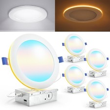 Sunco 6 Inch LED Recessed Light with Night Light, Canless Recessed Lighting, ...