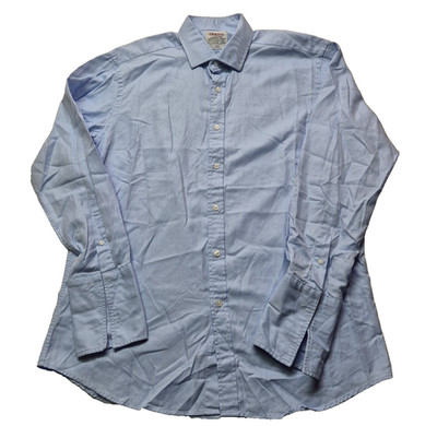 T.M.Lewin Hemd Luxus Slim Fit Blau Herren Kragen Blau Baumwolle 17' 34 1/2