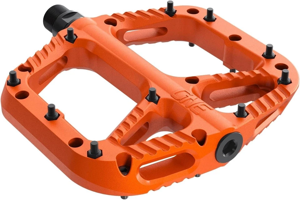 Pedales planos naranja de alto rendimiento para bicicletas de montaña y cercanías - talla única Foto 4 de 4