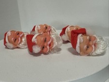 Lot Of 5 Pieces Vintage Soft Rubber Santa Head For Doll Making Darice 1.5 NOS