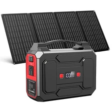 146Wh Portable Power Bank with AC Outlet & 40W Foldable Solar Panel, Portable...