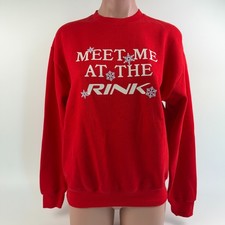 Victoria's Secret PINK Campus Fleece Oversized Crew Neck Sweatshirt Red XL NWT