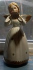Vintage Schmid Bros Japan Music Box Christmas Angel White Gold Horn Rotating — photo 1