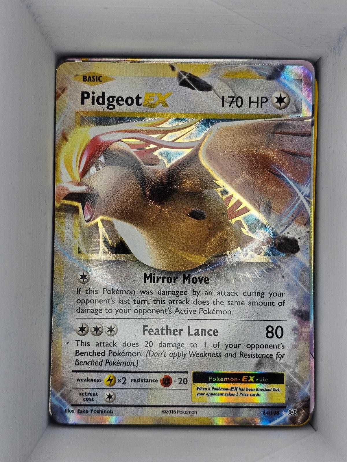 Pidgeot EX 64/108 Holo EX Rare Evolutions Pokemon Near Mint