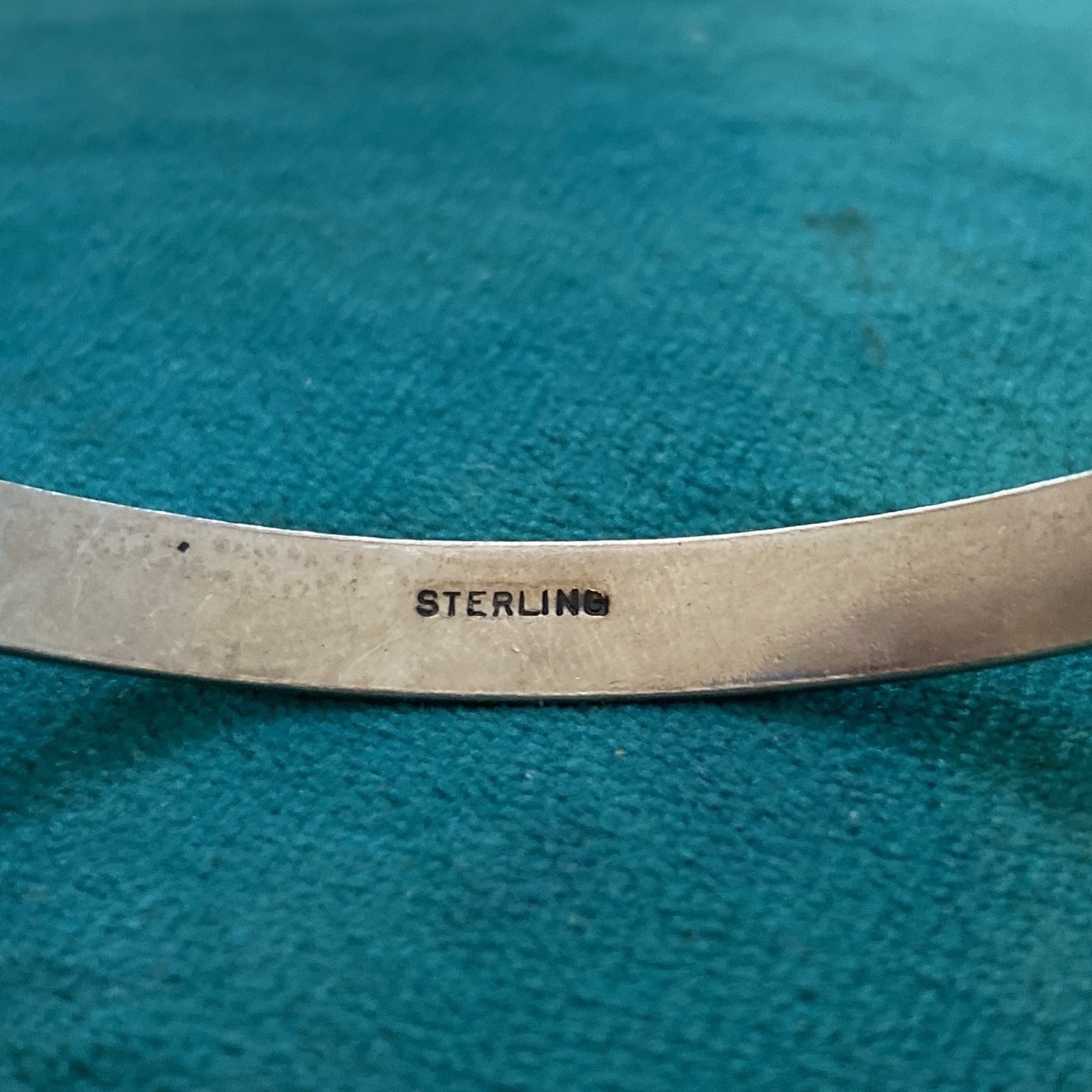 Vintage Sterling Silver Solid Bangle Bracelet 8.5” - image 3