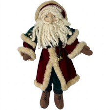 Vintage Primitive Style Santa Claus Plush 27 Inch Old World Father Christmas