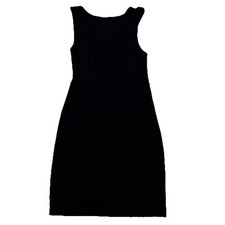 Lulus Womens S Black Tank Strappy Back Knee Length Dress Lined Soft Polyester