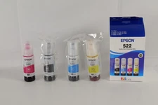 Epson T522 Black/Cyan/Magenta/Yellow Multicolor Combo-Pack Refill Ink Bottle Kit