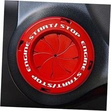 Rotary Push Start Button Cover, Car Engine Push to Start Stop A-Classic-Red