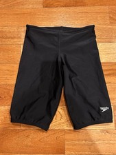 Boys Black Speedo Swimteam Practice Bathing Suit 12 EUC Free Ship
