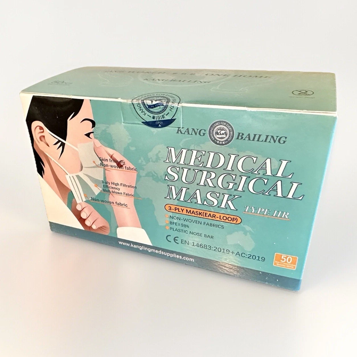 100 Face Masks Surgical Medical Dental 3 Ply Ear Loop Nose Bar Sealed Free Ship