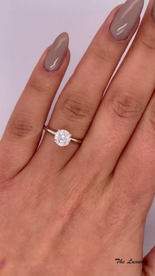 1 Carat Round Diamond Engagement Ring CVD Lab Grown IGI E F VVS