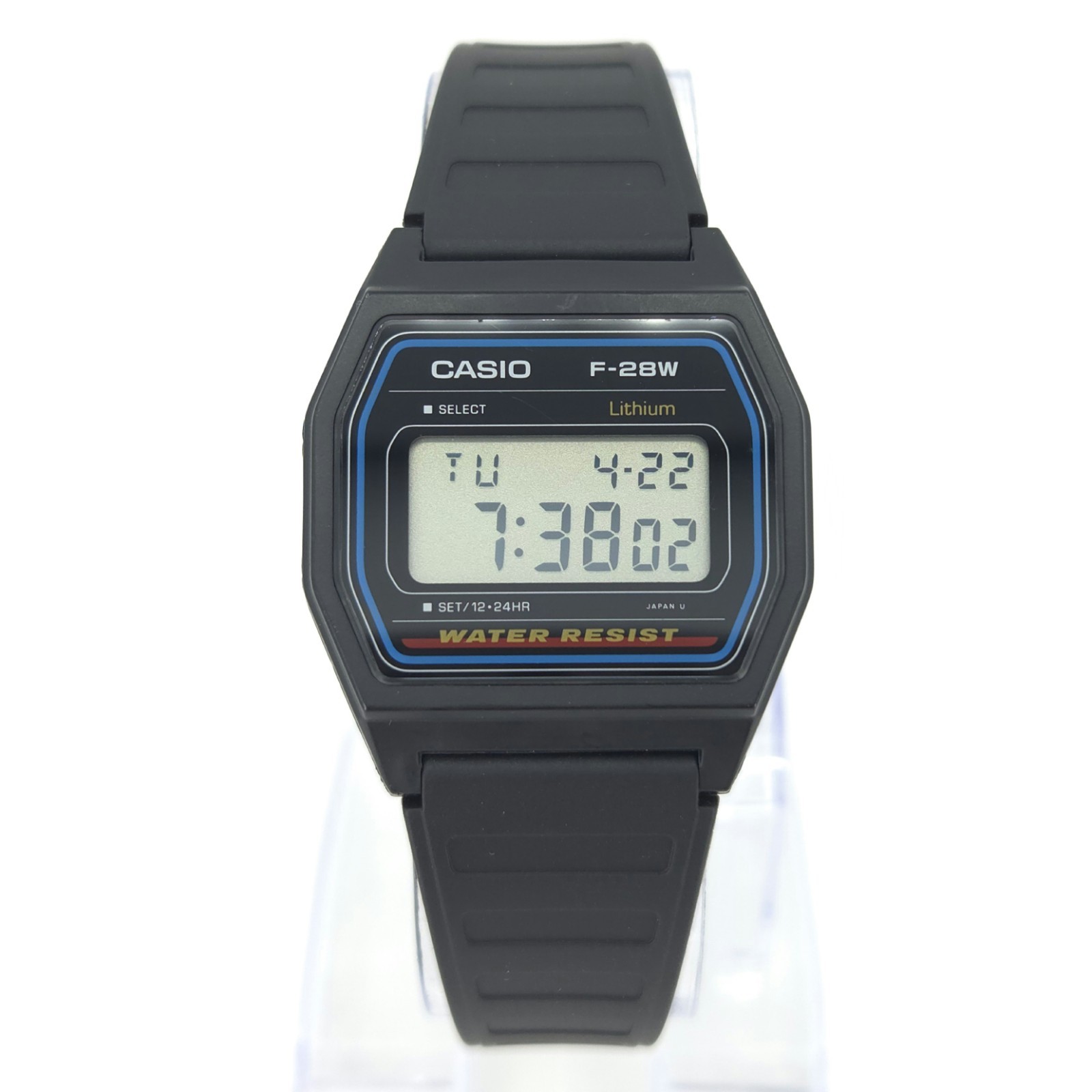 NOS CASIO F-28W LITHIUM WR VINTAGE DIGITAL WATCH 1986