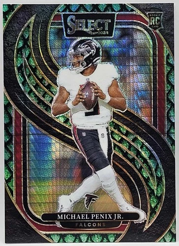Michael Penix Jr 2024 Panini Select #110 Dragon Scale Prizm Premier RC /81