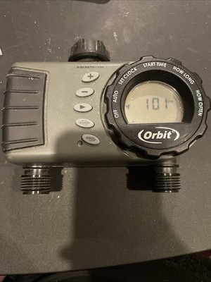 Orbit Hose Faucet Sprinkler Watering Timer Model 24713 2 Outlet