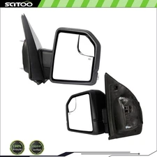 Pair Side Mirrors For 2015-2020 Ford F-150 Black Power Heated Turn Signal Light