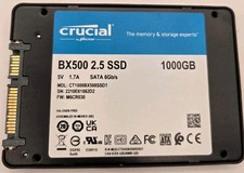 Crucial BX500 CT1000BX500SSD1 1000GB 2.5" SATA 6Gb/s Internal SSD Black
