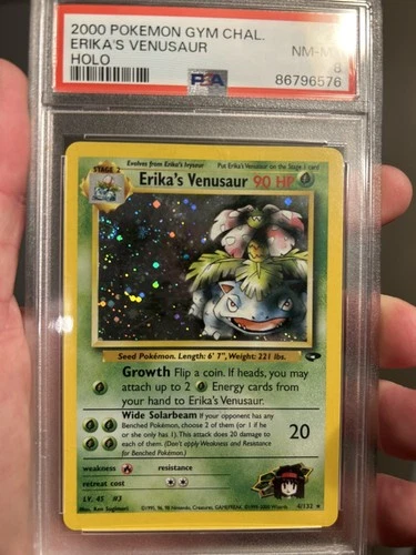 2000 Pokemon Gym Challenge  4/132 Erika's Venusaur Holo PSA 8 NM-MT Semi-Swirl
