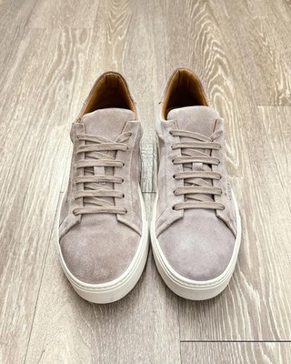 Armando Cabral Taupe Suede Leather Sneakers Men's 43 Lace Up Low Top Designer