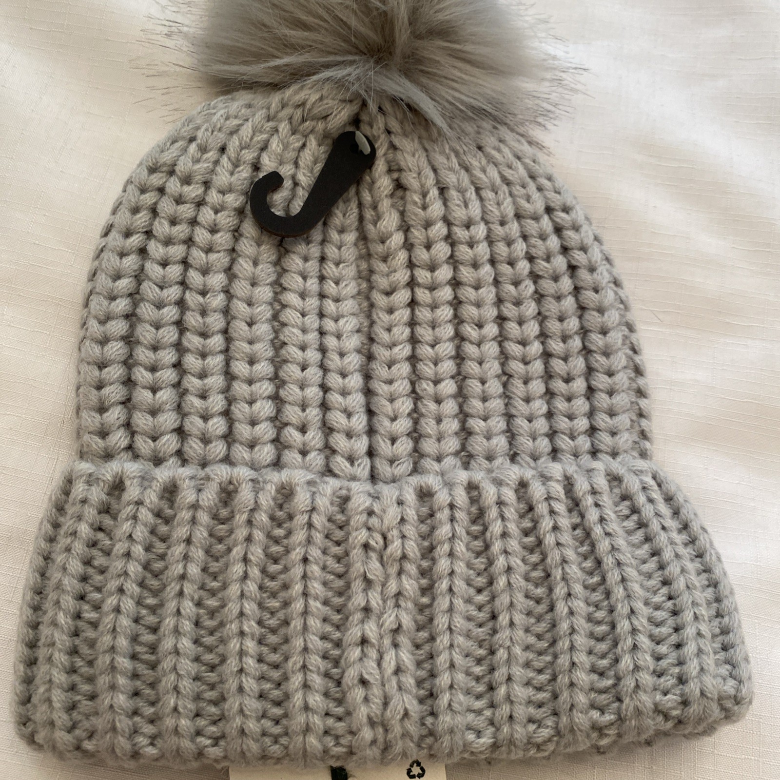 Barbour Womens Saltburn Beanie / Bobble Hat New Pearl Blue image 5