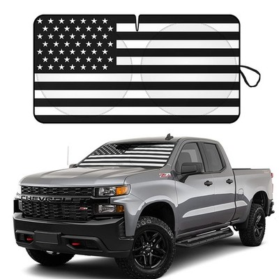 For Silverado 1500 2500 3500 US Flag Windshield Sun Shade Shield UV Block Visor